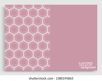 Abstract line background with place for the text. Greeting card or Wedding invitation template. Geometric trendy linear background, lace texture, tribal ethnic arabic, indian decorative ornament