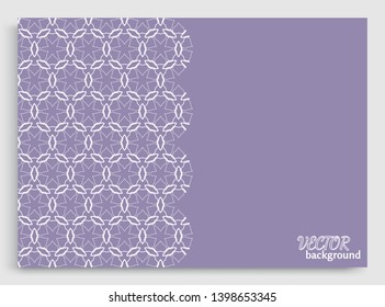 Abstract line background with place for the text. Greeting card or Wedding invitation template. Geometric trendy linear background, lace texture, tribal ethnic arabic, indian decorative ornament