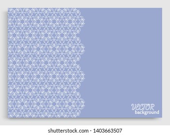 Abstract line background with place for the text. Greeting card or Wedding invitation template. Geometric trendy linear background, lace texture, tribal ethnic arabic, indian decorative ornament