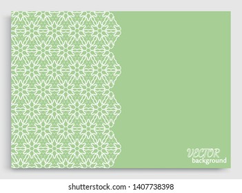 Abstract line background with place for the text. Greeting card or Wedding invitation template. Geometric trendy linear background, lace texture, tribal ethnic arabic, indian decorative ornament