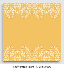 Abstract line background with place for the text. Greeting card, Wedding invitation template. Geometric trendy linear background, lace border texture, tribal ethnic arabic, indian decorative ornament