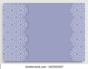 Abstract line background with place for the text. Greeting card, Wedding invitation template. Geometric trendy linear background, lace border texture, tribal ethnic arabic, indian decorative ornament