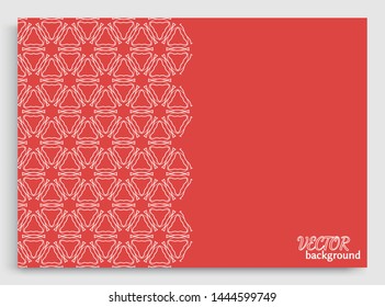 Abstract line background with place for the text. Greeting card or Wedding invitation template. Geometric trendy linear background, lace texture, tribal ethnic arabic, indian decorative ornament