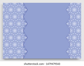Abstract line background with place for the text. Greeting card, Wedding invitation template. Geometric trendy linear background, lace border texture, tribal ethnic arabic, indian decorative ornament