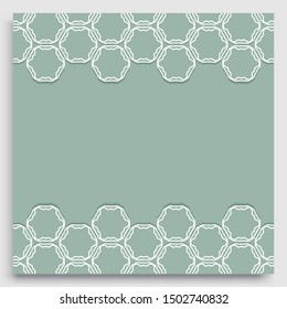 Abstract line background with place for the text. Greeting card, Wedding invitation template. Geometric trendy linear background, lace border texture, tribal ethnic arabic, indian decorative ornament