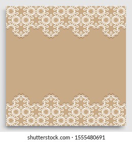 Abstract line background with place for the text. Greeting card, Wedding invitation template. Geometric trendy linear background, lace border texture, tribal ethnic arabic, indian decorative ornament