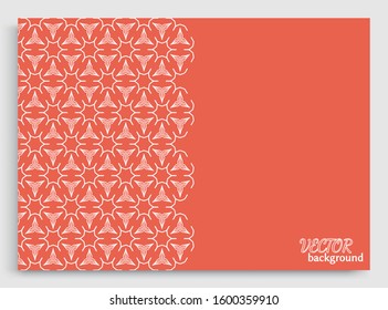 Abstract line background with place for the text. Greeting card or Wedding invitation template. Geometric trendy linear background, lace texture, tribal ethnic arabic, indian decorative ornament