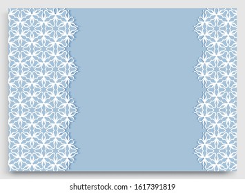 Abstract line background with place for the text. Greeting card, Wedding invitation template. Geometric trendy linear background, lace border texture, tribal ethnic arabic, indian decorative ornament