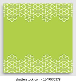 Abstract line background with place for the text. Greeting card, Wedding invitation template. Geometric trendy linear background, lace border texture, tribal ethnic arabic, indian decorative ornament