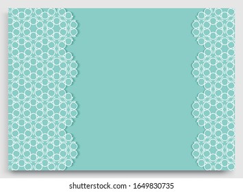 Abstract line background with place for the text. Greeting card, Wedding invitation template. Geometric trendy linear background, lace border texture, tribal ethnic arabic, indian decorative ornament