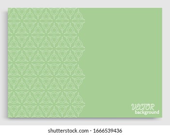 Abstract line background with place for the text. Greeting card or Wedding invitation template. Geometric trendy linear background, lace texture, tribal ethnic arabic, indian decorative ornament