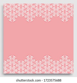 Abstract line background with place for the text. Greeting card, Wedding invitation template. Geometric trendy linear background, lace border texture, tribal ethnic arabic, indian decorative ornament