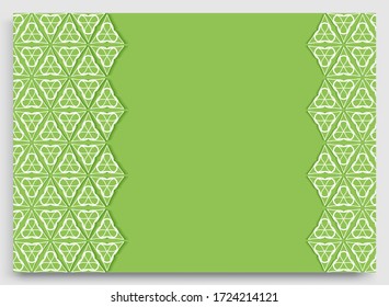 Fondo abstracto de línea con lugar para el texto. Tarjeta de saludo, plantilla de invitación de boda. Fondo lineal geométrico de moda, textura de frontera de encaje, árabe tribal étnico, adorno decorativo indio