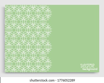 Abstract line background with place for the text. Greeting card or Wedding invitation template. Geometric trendy linear background, lace texture, tribal ethnic arabic, indian decorative ornament
