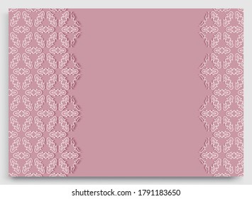 Abstrakter Zeilenhintergrund mit Platz für den Text. Grußkarte, Einladung Hochzeit. Geometrischer, linearer Hintergrund, Spitzen-Grenztextur, ethnisch arabische Stämme, indische Zierverzierungen