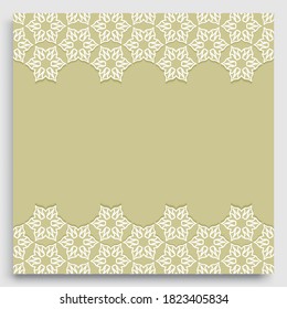 Abstract line background with place for the text. Greeting card, Wedding invitation template. Geometric trendy linear background, lace border texture, tribal ethnic arabic, indian decorative ornament