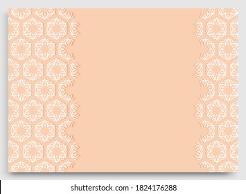 Abstract line background with place for the text. Greeting card, Wedding invitation template. Geometric trendy linear background, lace border texture, tribal ethnic arabic, indian decorative ornament