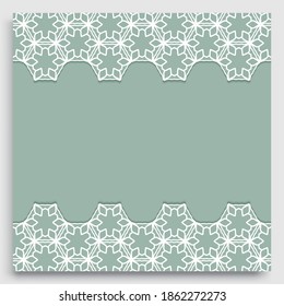 Abstract line background with place for the text. Greeting card, Wedding invitation template. Geometric trendy linear background, lace border texture, tribal ethnic arabic, indian decorative ornament