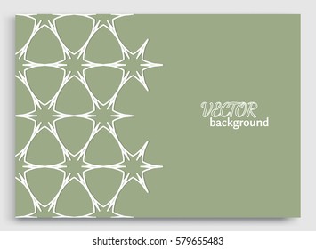 Abstract line background with place for the text. Greeting card or Wedding invitation template with lace border pattern. Geometric trendy linear ornament, tribal ethnic arabic, indian, turkish style