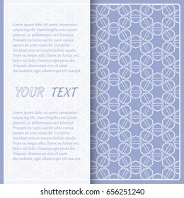 Abstract line background with place for the text. Greeting card or Wedding invitation template. Geometric trendy linear background, lace texture, tribal ethnic arabic, indian decorative ornament