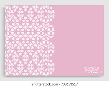 Abstract line background with place for the text. Greeting card or Wedding invitation template. Geometric trendy linear background, lace texture, tribal ethnic arabic, indian decorative ornament