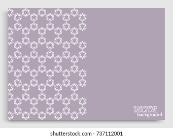 Abstract line background with place for the text. Greeting card or Wedding invitation template. Geometric trendy linear background, lace texture, tribal ethnic arabic, indian decorative ornament