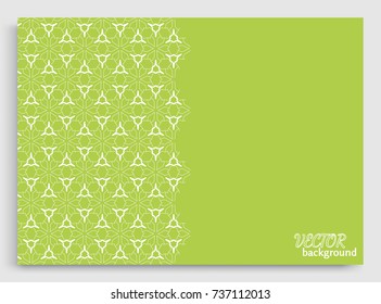 Abstract line background with place for the text. Greeting card or Wedding invitation template. Geometric trendy linear background, lace texture, tribal ethnic arabic, indian decorative ornament