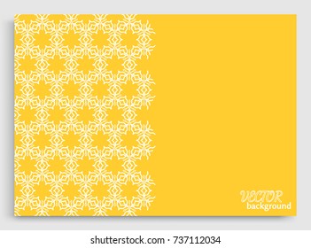 Abstract line background with place for the text. Greeting card or Wedding invitation template. Geometric trendy linear background, lace texture, tribal ethnic arabic, indian decorative ornament