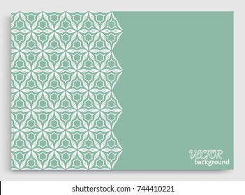 Abstract line background with place for the text. Greeting card or Wedding invitation template. Geometric trendy linear background, lace texture, tribal ethnic arabic, indian decorative ornament