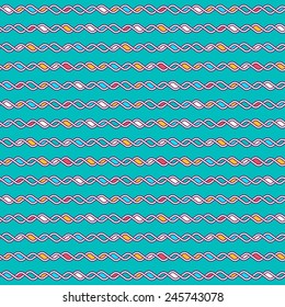Abstract line background - Tangled knitted pattern. Seamless vector background. Two colors - easy to recolor.