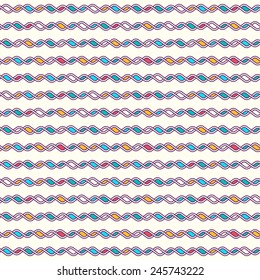 Abstract line background - Tangled knitted pattern. Seamless vector background. Two colors - easy to recolor.
