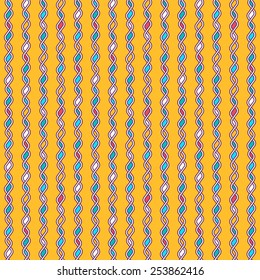 Abstract line background - Tangled knitted pattern. Seamless vector background. Two colors - easy to recolor.