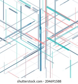 Abstract line background. Vector illustration for break through in technology.