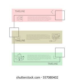Abstract line banners design template. Can be used as Infographics, numbered banners, timeline, steps, tutorial, workflow diagrams. Illustration, Vector eps10.