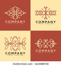Abstract line, beauty and unique logo design. Perfect to botanical logo, yoga logo, meditation logo, etc.