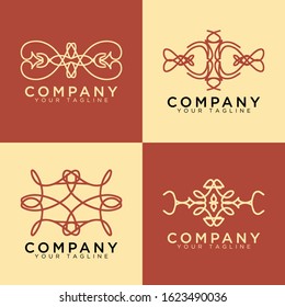 Abstract line, beauty and unique logo design. Perfect to botanical logo, yoga logo, meditation logo, etc.