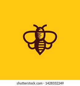 abstract line bee logo vector