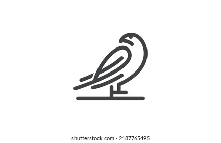 abstract line bird logo, icon	