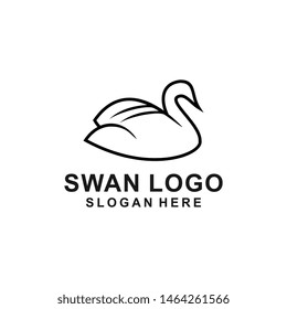 Abstract line bird wing leaf logo design. Swan spa start vector logotype