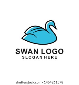 Abstract line bird wing leaf logo design. Swan spa start vector logotype