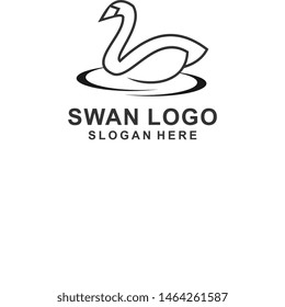 Abstract line bird wing leaf logo design. Swan spa start vector logotype
