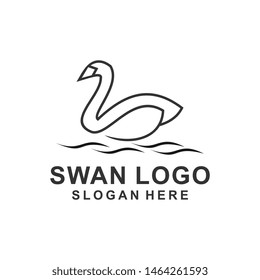 Abstract line bird wing leaf logo design. Swan spa start vector logotype