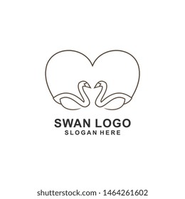 Abstract line bird wing leaf logo design. Swan spa start vector logotype