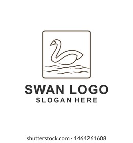 Abstract line bird wing leaf logo design. Swan spa start vector logotype
