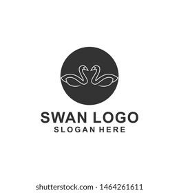 Abstract line bird wing leaf logo design. Swan spa start vector logotype