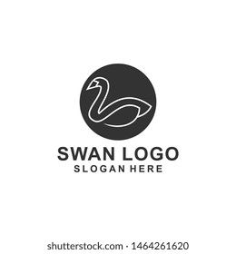 Abstract line bird wing leaf logo design. Swan spa start vector logotype