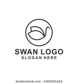 Abstract line bird wing leaf logo design. Swan spa start vector logotype
