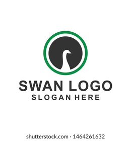 Abstract line bird wing leaf logo design. Swan spa start vector logotype
