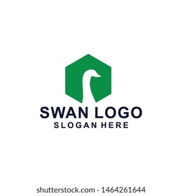 Abstract line bird wing leaf logo design. Swan spa start vector logotype