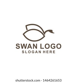 Abstract line bird wing leaf logo design. Swan spa start vector logotype